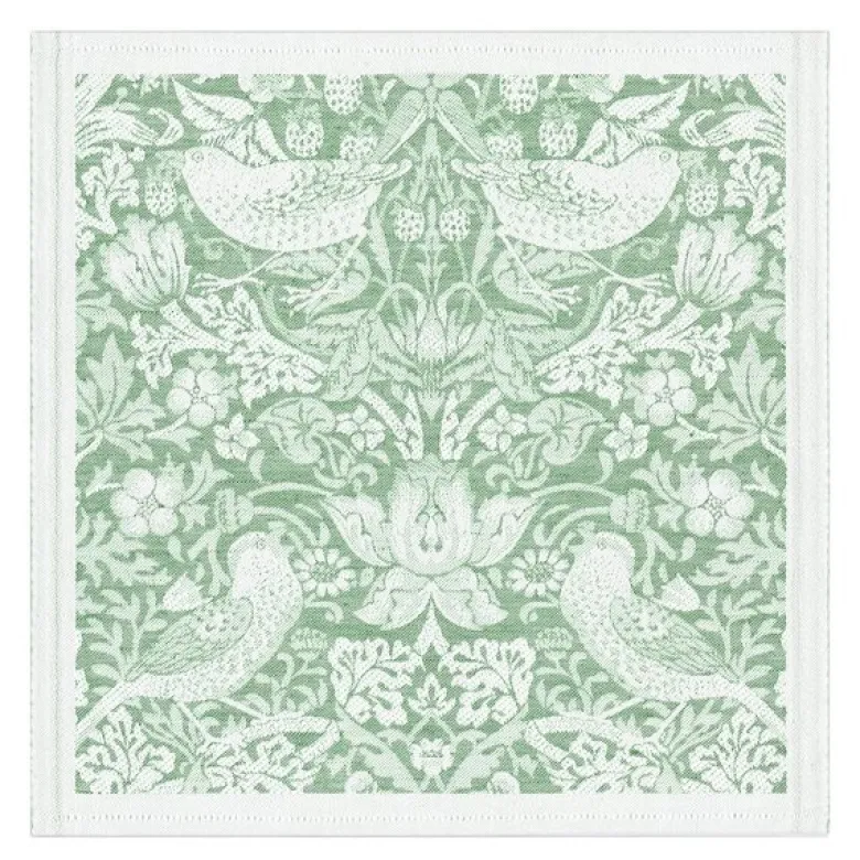 William Morris Strawberry Thief serviett/småduk 35x35 cm grønn