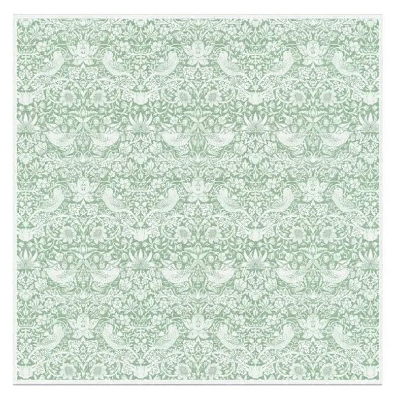 William Morris Strawberry Thief duk 150x150 cm grønn