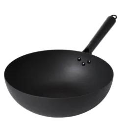 Wokpanne karbonstål 32 cm svart