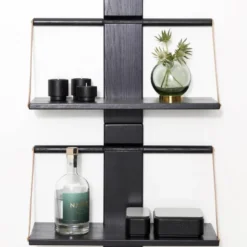 Wood wall hylle 45x20x32 cm svart