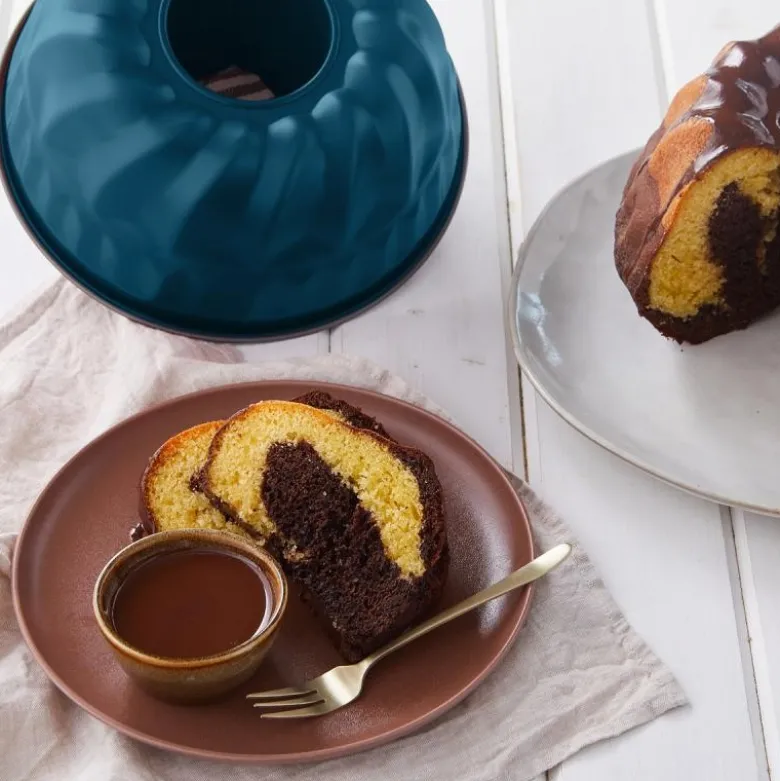 Xbake kakeform mønster og kjegle 23 cm blå