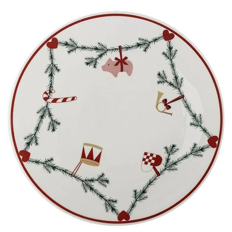Yule fat på fot 35 cm natur/julemotiv